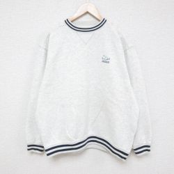 【50%OFF】XL★古着 長袖 スウェット メンズ 00年代 00s クマ クルーネック 薄グレー 霜降り 24oct02 中古 スエット トレーナー トップス
