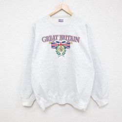 【50%OFF】L★古着 ヘインズ Hanes 長袖 スウェット メンズ 00年代 00s イギリス クルーネック グレー 霜降り 24oct02 中古 スエット トレーナー トップス