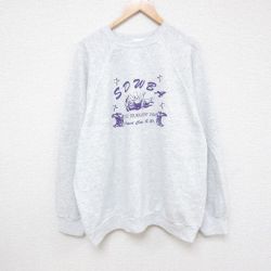 【50%OFF】XL★古着 TULTEX 長袖 スウェット メンズ 00年代 00s ボーリング 大きいサイズ ラグラン クルーネック USA製 薄グレー 霜降り 24oct07 中古 スエット トレーナー トップス