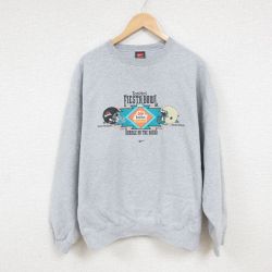 XL★古着 ナイキ NIKE 長袖 スウェット メンズ 00年代 00s FIESTA BOWL フットボール 大きいサイズ クルーネック グレー 霜降り 【spe】 24oct30 中古 スエット トレーナー トップス