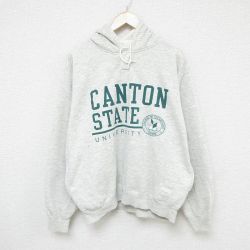 90s 長袖パーカー 大学 グレー XL | 古着