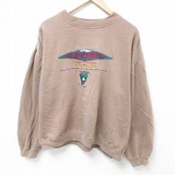 XL★古着 長袖 スウェット メンズ 00年代 00s コロラド トレイル 刺繍 クルーネック 茶 ブラウン 24oct30 中古 スエット トレーナー トップス