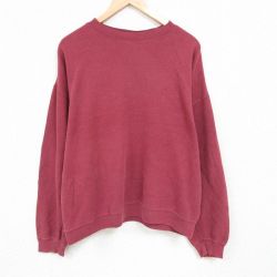 XL★古着 ギャップ GAP 長袖 スウェット メンズ 90年代 90s 無地 大きいサイズ コットン クルーネック エンジ 【spe】 24nov02 中古 スエット トレーナー トップス