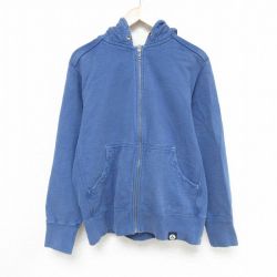 L★古着 AMERICAN GIANT 長袖 フルジップ スウェット パーカー メンズ 無地 コットン USA製 薄紺 ネイビー 24nov02 中古 スエット トレーナー トップス