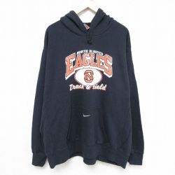 XL★古着 ナイキ NIKE 長袖 スウェット パーカー メンズ 00年代 00s イーグルス 大きいサイズ 黒 ブラック 【spe】 24nov02 中古 スエット トレーナー トップス