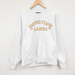 【50%OFF】XL★古着 ジャンスポーツ 長袖 スウェット メンズ 00年代 00s エンパイアステート 大きいサイズ クルーネック 薄グレー 霜降り 24nov06 中古 スエット トレーナー トップス
