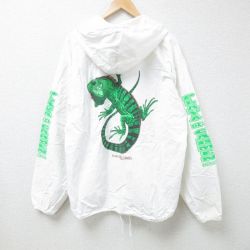 XL★古着 長袖 トップス パーカー メンズ イグアナ 大きいサイズ 白 ホワイト 24nov07 中古 スエット トレーナー