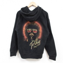 M★古着 長袖 フルジップ ロック バンド スウェット パーカー メンズ ライオネルリッチー 黒 ブラック 24nov08 中古 スエット トレーナー トップス