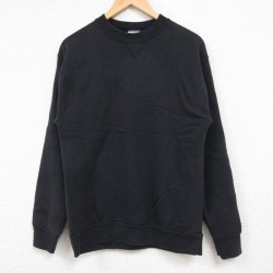 【20%OFF】S★古着 SIGNAL 長袖 スウェット メンズ 90年代 90s 無地 クルーネック USA製 黒 ブラック 24nov08 中古 スエット トレーナー トップス