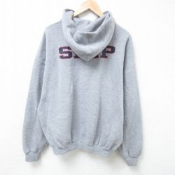 XL★古着 ラッセル 長袖 フルジップ スウェット パーカー メンズ 00年代 00s 船 大きいサイズ グレー 霜降り 24nov09 中古 スエット トレーナー トップス
