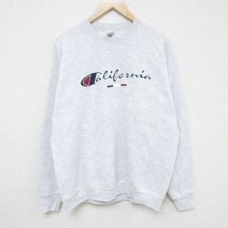【50%OFF】L★古着 フルーツオブザルーム 長袖 スウェット メンズ 00年代 00s カリフォルニア クルーネック 薄グレー 霜降り 24nov09 中古 スエット トレーナー トップス