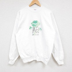 【50%OFF】M★古着 ヘインズ Hanes 長袖 スウェット メンズ 90年代 90s IRISH クルーネック 白 ホワイト 24nov09 中古 スエット トレーナー トップス