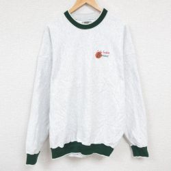 【50%OFF】XL★古着 長袖 スウェット メンズ 00年代 00s バスケットボール 大きいサイズ クルーネック USA製 薄グレー 霜降り 24nov11 中古 スエット トレーナー トップス