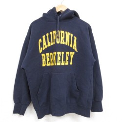 M★古着 MVスポーツ 長袖 スウェット パーカー メンズ CALIFORNIA BERKELEY 紺 ネイビー 24nov11 中古 スエット トレーナー トップス