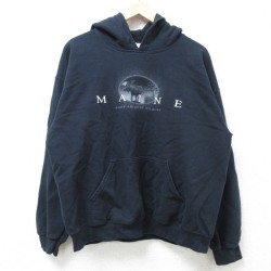 【50%OFF】L★古着 長袖 スウェット パーカー メンズ 00年代 00s MAIN ヘラジカ 黒 ブラック 24nov12 中古 スエット トレーナー トップス