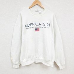 90s 長袖スウェット 星条旗 ホワイト XL | 古着