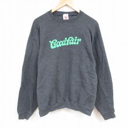 【50%OFF】XL★古着 ウィルソン 長袖 スウェット メンズ 00年代 00s Goodfair 大きいサイズ クルーネック 濃グレー 霜降り 24nov14 中古 スエット トレーナー トップス