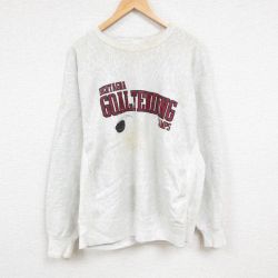 【50%OFF】XL★古着 長袖 スウェット メンズ 00年代 00s ホッケー 大きいサイズ クルーネック 薄グレー 霜降り 24nov14 中古 スエット トレーナー トップス
