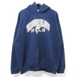 L★古着 長袖 スウェット パーカー メンズ THOUSAND ISLANDS 紺 ネイビー 24nov19 中古 スエット トレーナー トップス
