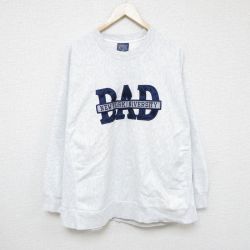 XL★古着 MVスポーツ 長袖 スウェット メンズ 00年代 00s ニューヨーク 大学 刺繍 大きいサイズ クルーネック 薄グレー 霜降り 【spe】 24nov28 中古 スエット トレーナー トップス