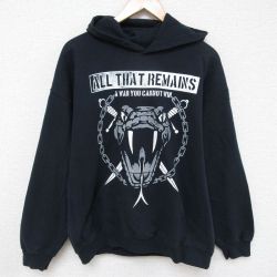 XL★古着 長袖 スウェット パーカー メンズ 00年代 00s ヘビ クルーネック 黒 ブラック 24nov28 中古 スエット トレーナー トップス