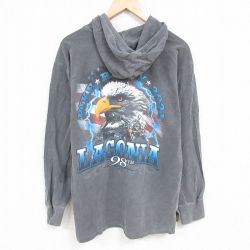L★古着 長袖 トップス パーカー メンズ ワシ コットン グレー 24dec02 中古 スエット トレーナー