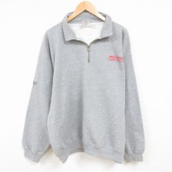 XL★古着 ジャージーズ 長袖 ハーフジップ スウェット メンズ 00年代 00s モッツォーネ 大きいサイズ グレー 霜降り 24dec05 中古 スエット トレーナー トップス