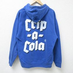 L★古着 長袖 スウェット パーカー メンズ Crip a cola 青 ブルー 24dec13 中古 スエット トレーナー トップス
