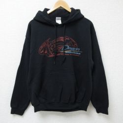 M★古着 長袖 スウェット パーカー メンズ 00年代 00s ドラゴン 黒 ブラック 24dec13 中古 スエット トレーナー トップス