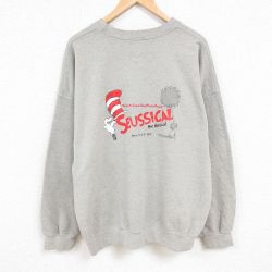 XL★古着 長袖 スウェット メンズ 00年代 00s スージカルザミュージカル 大きいサイズ クルーネック グレー 霜降り 24dec07 中古 スエット トレーナー トップス