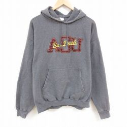 XL★古着 チャンピオン Champion 長袖 スウェット パーカー メンズ 00年代 00s 刺繍 大きいサイズ グレー 霜降り 24dec11 中古 スエット トレーナー トップス