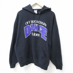 XL★古着 ジャージーズ 長袖 スウェット パーカー メンズ 00年代 00s ダンス 黒 ブラック 24dec11 中古 スエット トレーナー トップス