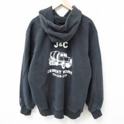 XL★古着 カーハート Carhartt 長袖 スウェット パーカー メンズ 車 黒 ブラック 24dec11 中古 スエット トレーナー トップス