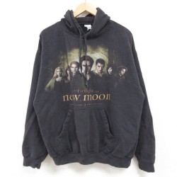 L★古着 長袖 スウェット パーカー メンズ 映画 ニュームーン 黒 ブラック 24dec13 中古 スエット トレーナー トップス