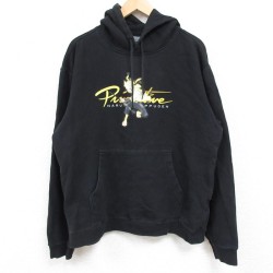 L★古着 長袖 スウェット パーカー メンズ アニメ NARUTO ナルト疾風伝 黒 ブラック 24dec13 中古 スエット トレーナー トップス