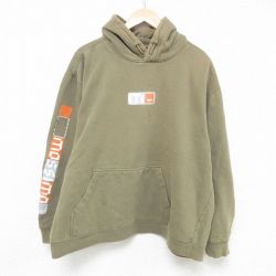XL★古着 モッシモ 長袖 スウェット パーカー メンズ 大きいサイズ 緑 グリーン 24dec12 中古 スエット トレーナー トップス