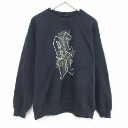 XL★古着 長袖 ロック バンド スウェット メンズ AC/DC 大きいサイズ クルーネック 黒 ブラック 24dec12 中古 スエット トレーナー トップス