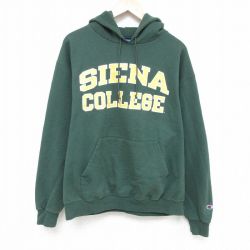 XL★古着 チャンピオン Champion 長袖 スウェット パーカー メンズ 00年代 00s シエナ カレッジ 緑 グリーン 24dec12 中古 スエット トレーナー トップス