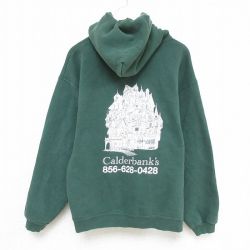 XL★古着 フルーツオブザルーム 長袖 スウェット パーカー メンズ カルダーバンク 緑 グリーン 24dec12 中古 スエット トレーナー トップス