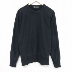 L★古着 長袖 スウェット メンズ 00年代 00s 無地 コットン クルーネック カナダ製 黒 ブラック 24dec12 中古 スエット トレーナー トップス