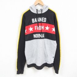 XL★古着 アディダス adidas 長袖 スウェット パーカー メンズ ビッグロゴ リーフ トレフォイル マルチカラー ラグラン 黒他 ブラック 霜降り 24dec16 中古 スエット トレーナー トップス
