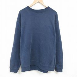 XL★古着 コロンビア COLUMBIA Columbia 長袖 スウェット メンズ 00年代 00s ワンポイントロゴ 大きいサイズ クルーネック 紺 ネイビー 24dec17 中古 スエット トレーナー トップス