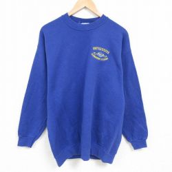 XL★古着 リー Lee 長袖 スウェット メンズ 00年代 00s ミリタリー クルーネック 青 ブルー 24dec17 中古 スエット トレーナー トップス