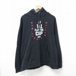 【50%OFF】XL★古着 長袖 スウェット パーカー メンズ NHL ニュージャージーデビルス 大きいサイズ 黒 ブラック アイスホッケー 24dec18 中古 スエット トレーナー トップス