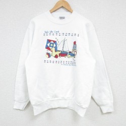 【50%OFF】M★古着 オニータ ONEITA 長袖 スウェット メンズ 90年代 90s つみき クルーネック USA製 白 ホワイト 24dec19 中古 スエット トレーナー トップス