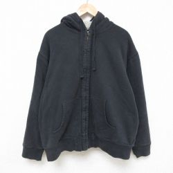 XL★古着 レッドヘッド 長袖 フルジップ スウェット パーカー メンズ 00年代 00s 無地 大きいサイズ 黒 ブラック 内側ボア 24dec19 中古 スエット トレーナー トップス