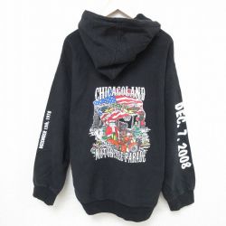 XL★古着 長袖 フルジップ スウェット パーカー メンズ 00年代 00s オートバイ 大きいサイズ 黒 ブラック 24dec20 中古 スエット トレーナー トップス