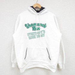 L★古着 長袖 スウェット パーカー メンズ 80年代 80s Shamrock Run 企業広告 USA製 白 ホワイト 24dec21 中古 スエット トレーナー トップス