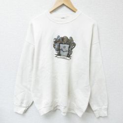 【50%OFF】XL★古着 フルーツオブザルーム 長袖 スウェット メンズ 90年代 90s DOWNEY クルーネック USA製 白 ホワイト 24dec24 中古 スエット トレーナー トップス