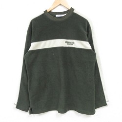 M★古着 長袖 フリース トップス メンズ 00年代 00s AEROPOSTALE ポリエステル ラグラン クルーネック 濃緑 グリーン 25jan08 中古 スエット トレーナー